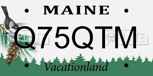 Q75QTM Maine License Plate
