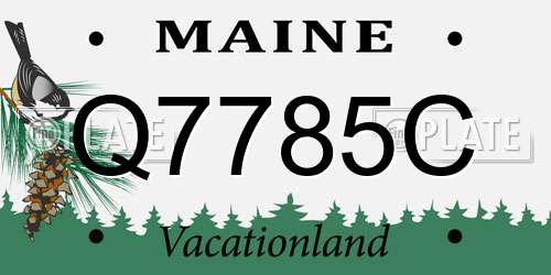 Q7785C Maine License Plate