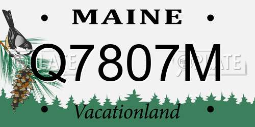 Q7807M Maine License Plate