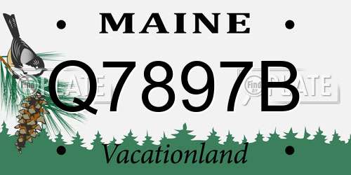 Q7897B Maine License Plate