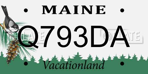 Q793DA Maine License Plate