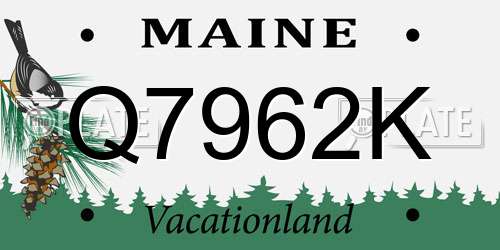 Q7962K Maine License Plate