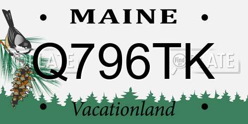 Q796TK Maine License Plate