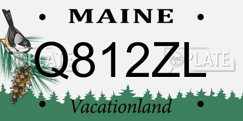 Q812ZL Maine License Plate