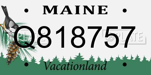Q818757 Maine License Plate