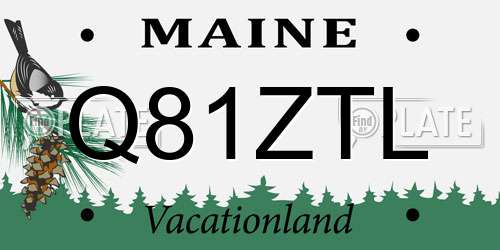 Q81ZTL Maine License Plate