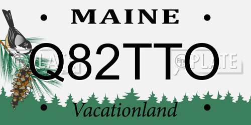 Q82TTO Maine License Plate