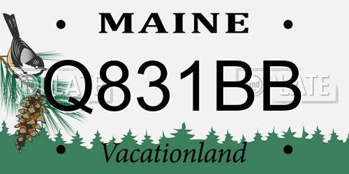 Q831BB Maine License Plate
