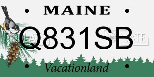 Q831SB Maine License Plate