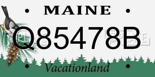 Q85478B Maine License Plate
