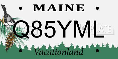 Q85YML Maine License Plate