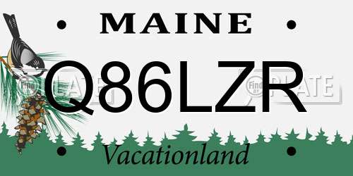 Q86LZR Maine License Plate