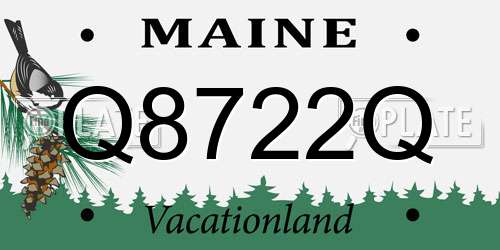 Q8722Q Maine License Plate