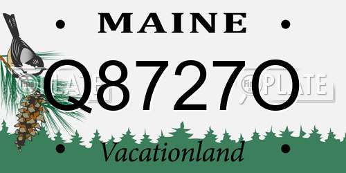 Q8727O Maine License Plate