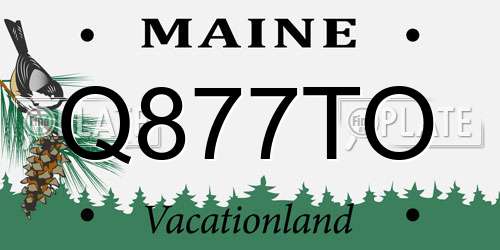 Q877TO Maine License Plate