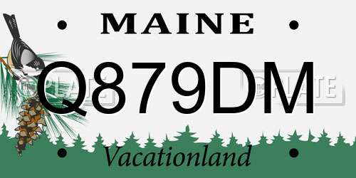 Q879DM Maine License Plate