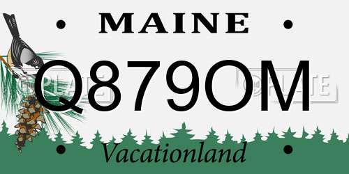 Q879OM Maine License Plate