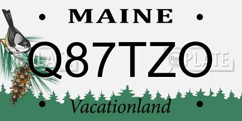 Q87TZO Maine License Plate