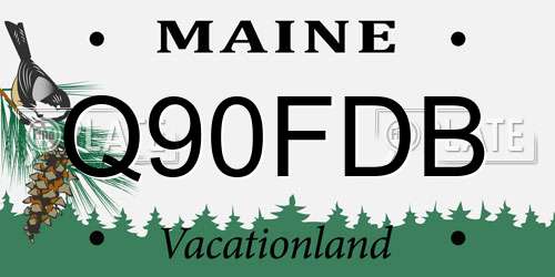 Q90FDB Maine License Plate