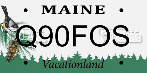 Q90FOS Maine License Plate
