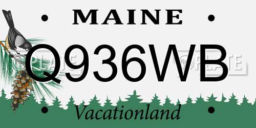 Q936WB Maine License Plate