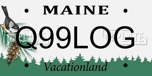 Q99LOG Maine License Plate