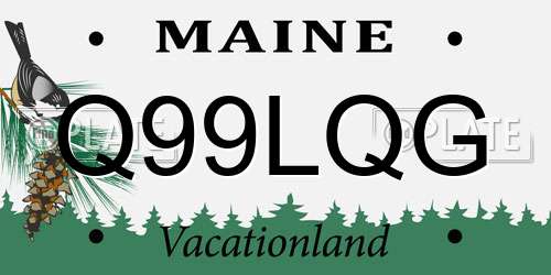 Q99LQG Maine License Plate