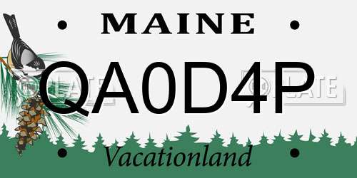 QA0D4P Maine License Plate