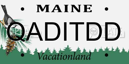 QADITDD Maine License Plate