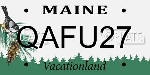 QAFU27 Maine License Plate