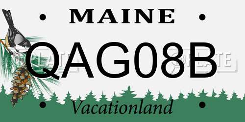 QAG08B Maine License Plate