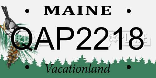 QAP2218 Maine License Plate