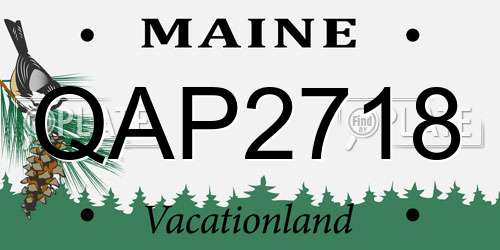 QAP2718 Maine License Plate