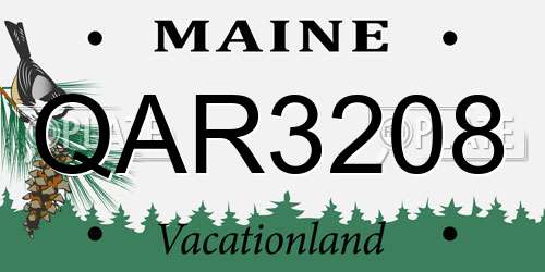 QAR3208 Maine License Plate