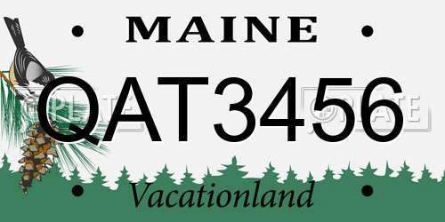 QAT3456 Maine License Plate