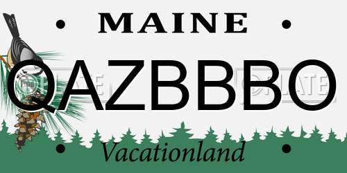QAZBBBO Maine License Plate