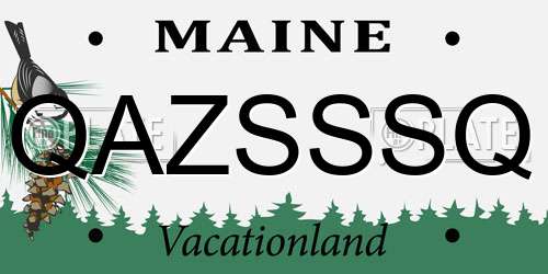 QAZSSSQ Maine License Plate