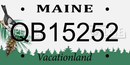QB15252 Maine License Plate