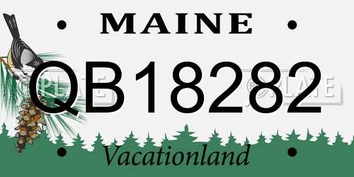 QB18282 Maine License Plate