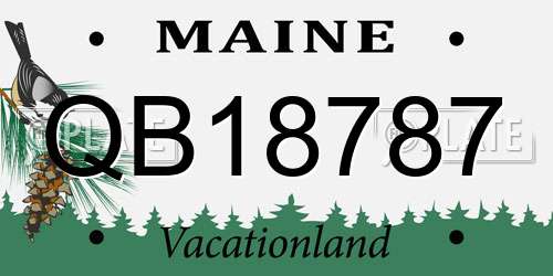 QB18787 Maine License Plate