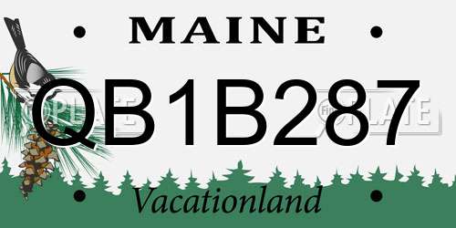 QB1B287 Maine License Plate