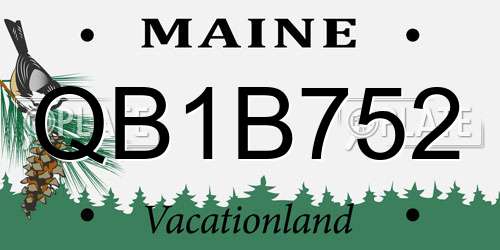 QB1B752 Maine License Plate