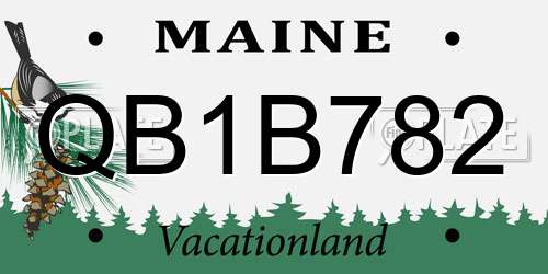 QB1B782 Maine License Plate