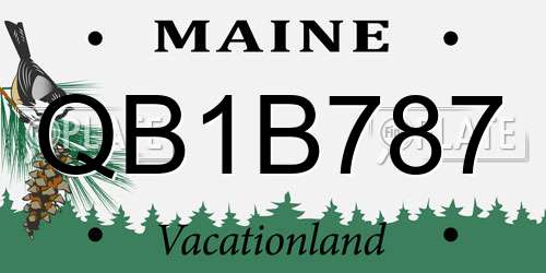 QB1B787 Maine License Plate