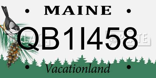 QB1I458 Maine License Plate