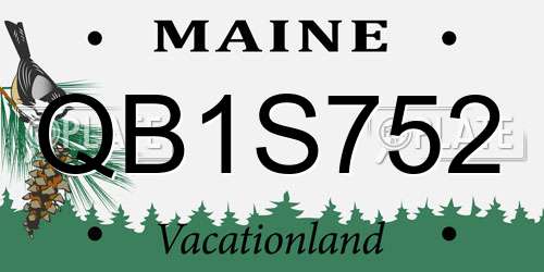 QB1S752 Maine License Plate