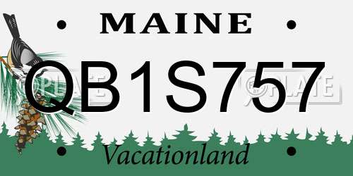 QB1S757 Maine License Plate