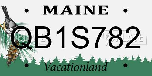 QB1S782 Maine License Plate