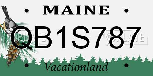 QB1S787 Maine License Plate