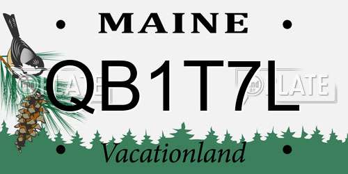 QB1T7L Maine License Plate